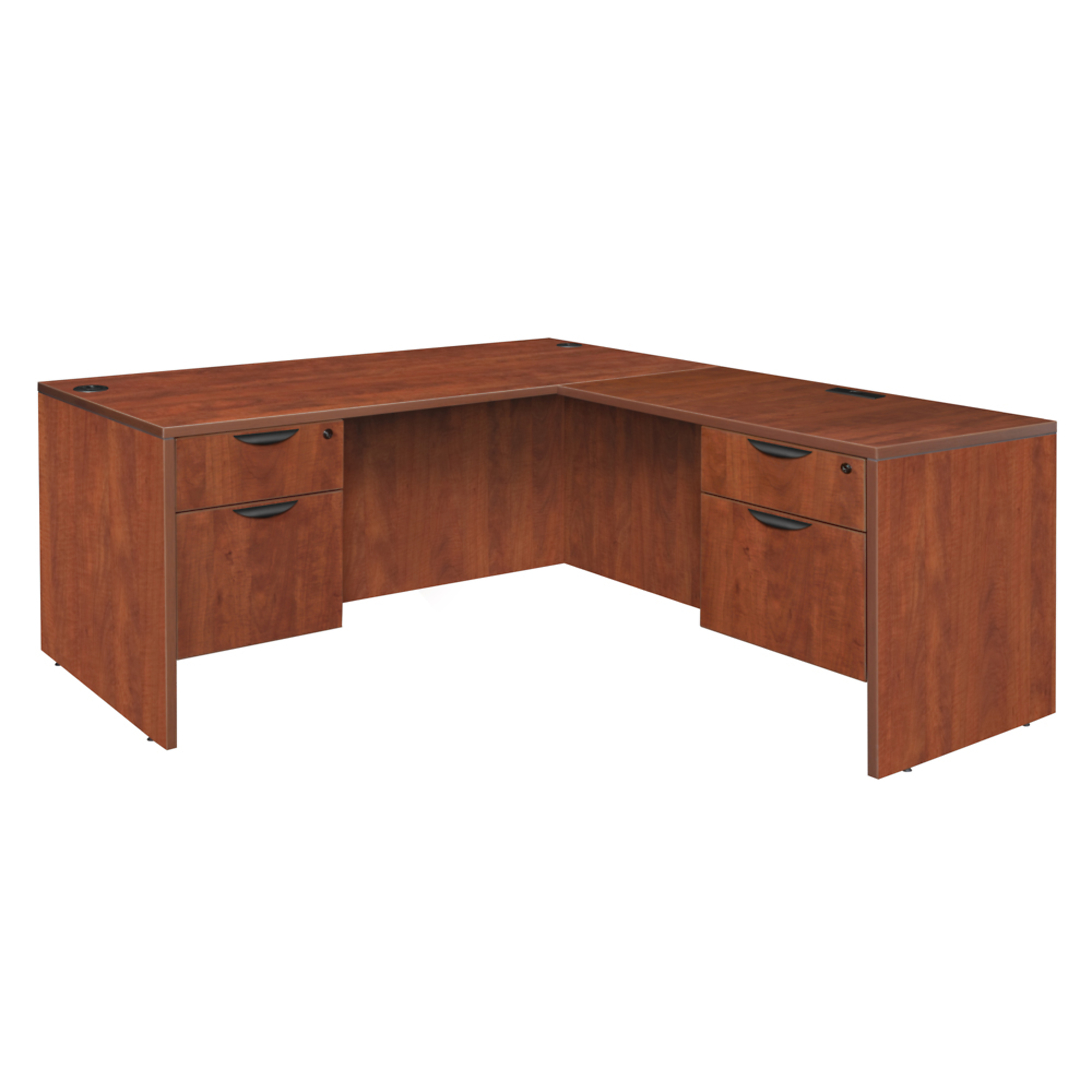 Regency Furniture Legacy L-Shaped Desk — 66in. x 77in., Double Pedestal Drawer Unit, Lockable, Cherry, Model# LLD663047CH